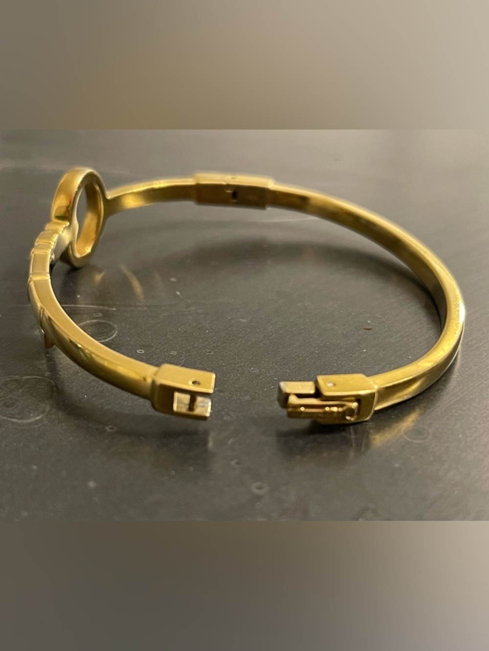 Fossil Gold-Tone Slim Bracelet with Logo Accent - Picture 4 of 7